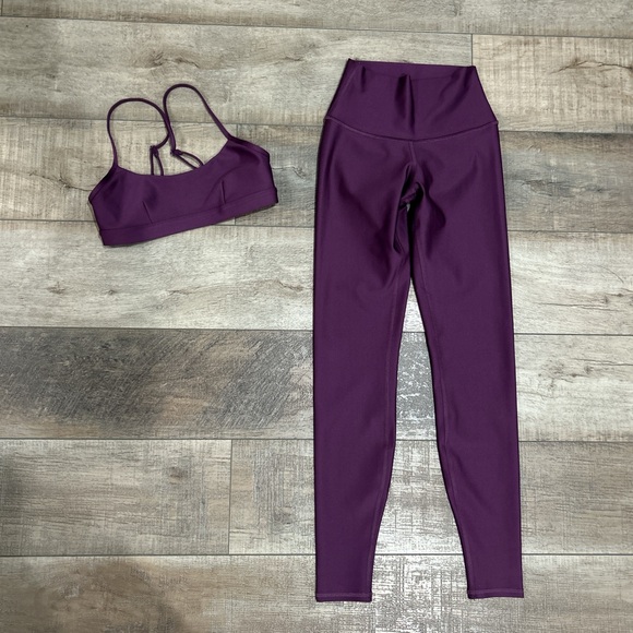 ALO Yoga Purple Leggings and Sports Bra Set - Picture 1 of 6